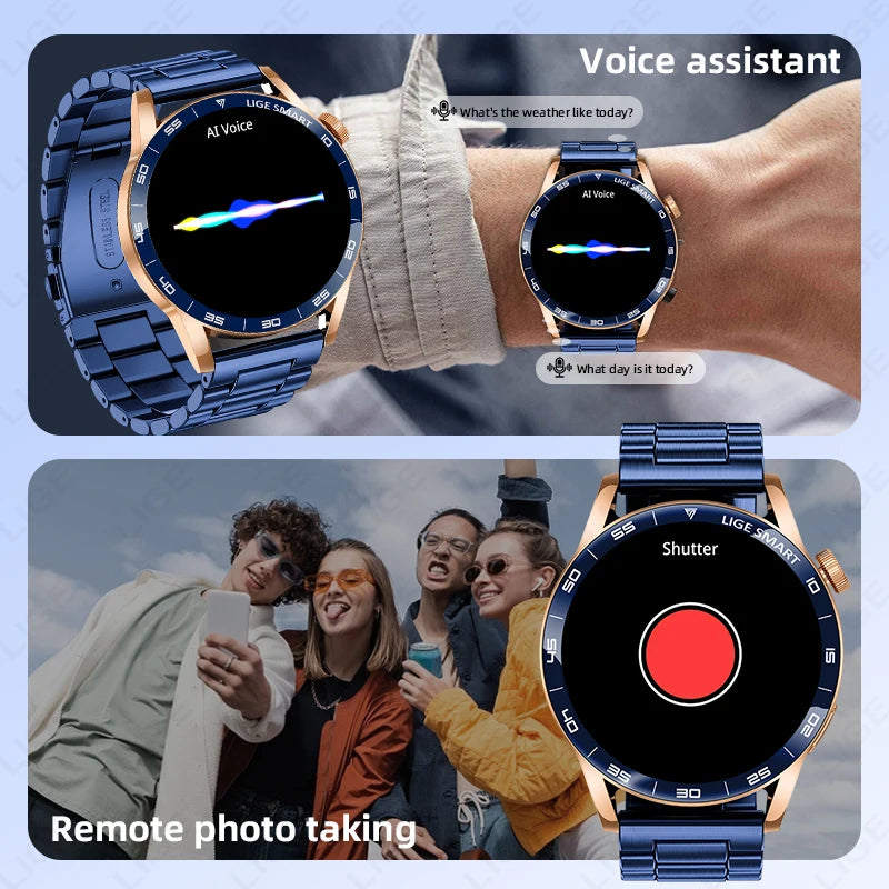 LIGE 2025 Voice Calling Smart Watch Men 1.38" HD IP68 Waterproof Sports Fitness Watches New Man Women Smartwatch For Android iOS