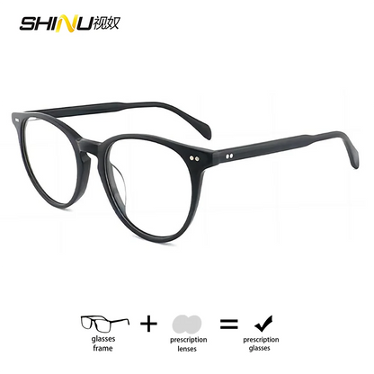 Progressive Eyeglasses Retro Frame Prescription Glasses Multifocal Presbyopia Glasses Unisex Photochromic Lenses with Recipe