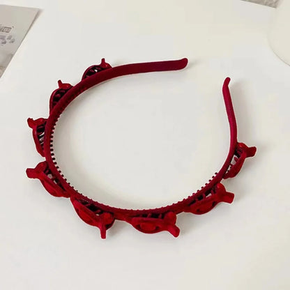 1/2/3 Set Ladies Flocking Braided Headband Simple Broken Hairpin Headband Fashionable Girls Face Washing Headband