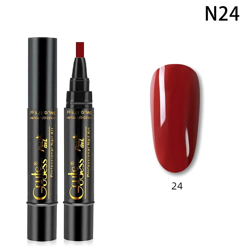 1 Pcs Pure Color Gel Nail Polish Pen For Nails Art Gel Semi Permanent Base Top Coat UV Gel Varnish Hybrid Neon Nail Polish