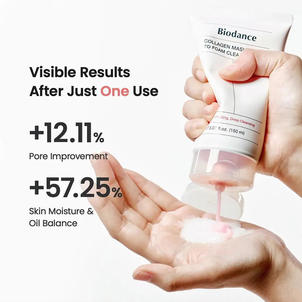 Biodance Gentle Collagen Facial Mask Foaming Cleanser 2-in-1 Enriched Collagen Fine Foam Texture Facial Mask Deep Cleansing150ml