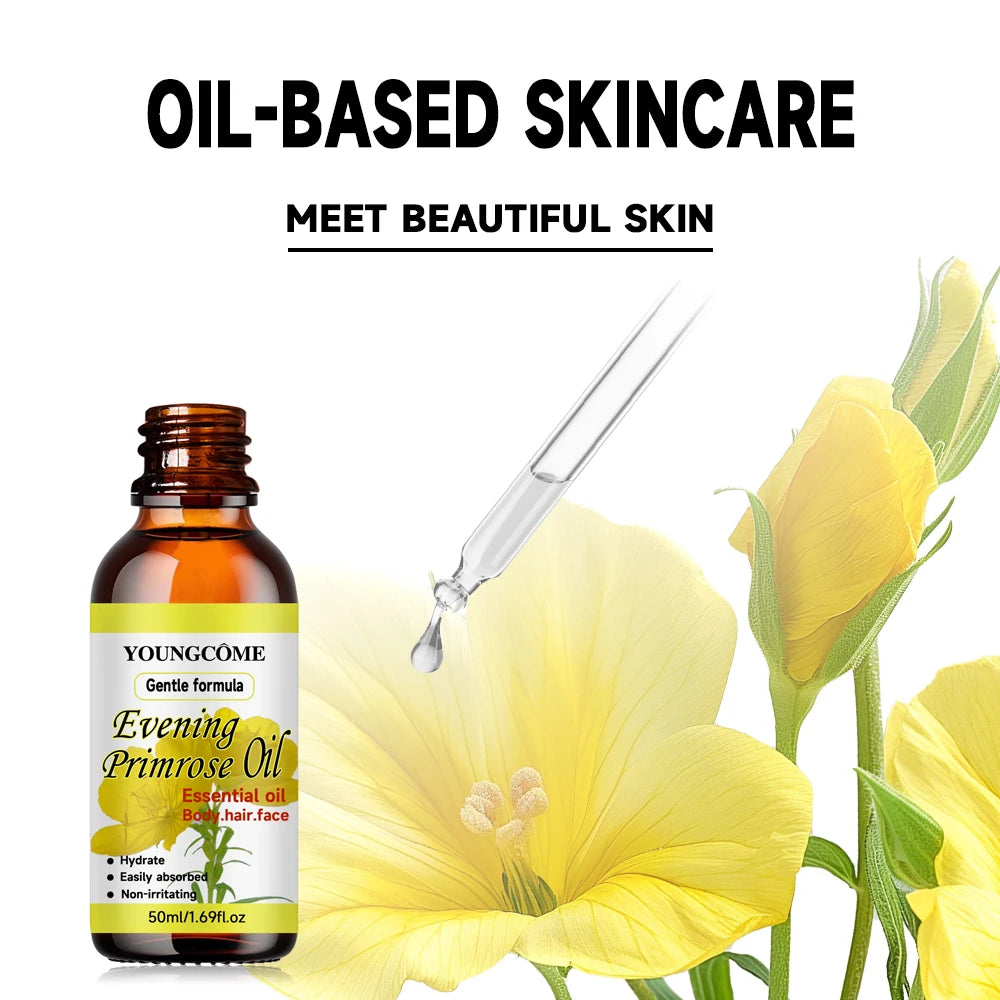 Natural evening primrose essential oil,Repairs Damaged Hair Improves HairQuality Moisturizes Hair Care oil DeepMoisturizing Care