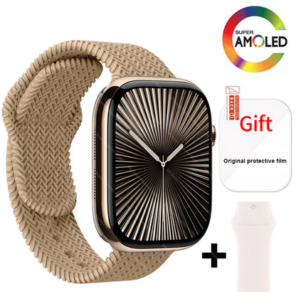 2025 New HK 11 Pro MAX Smart Watch Series 10 46mm AMOLED 4G ROM Bluetooth Call Network AI Robot Clock NFC Compass WatchMen Women