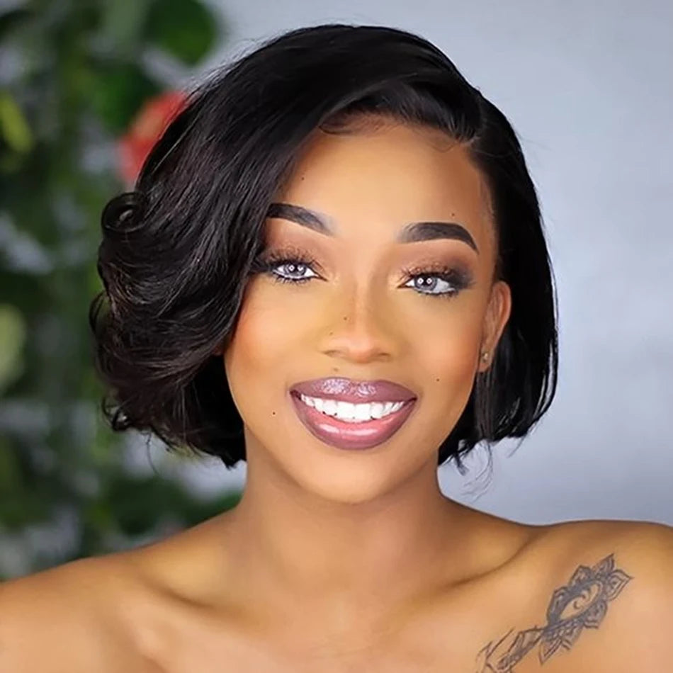 Short Pixie Cut Wigs Straight Lace Front Human Hair Wigs Glueless Wig Short Bob Wigs For Women Natural Color Cheap Wig On Sale