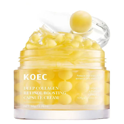 KOEC Vitamin C Capsule Filled Cream Retinol Collagen Capsule Moisturizing Deeply Nourishes Skin Improving Elasticity Radiance
