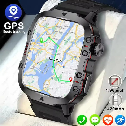 2025 For Xiaomi New Rugged Military GPS Smart Watch Men Bluetooth Call Health Monitoring AI Voice Sports Waterproof Smartwatches