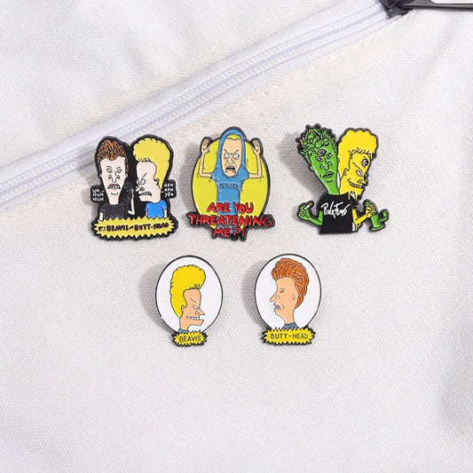 Movie Comedy Animated Brooch Enamel Pins Funny Cartoon Characters Metal Brooch Lapel Badge Jewelry Accessories Friends Gifts