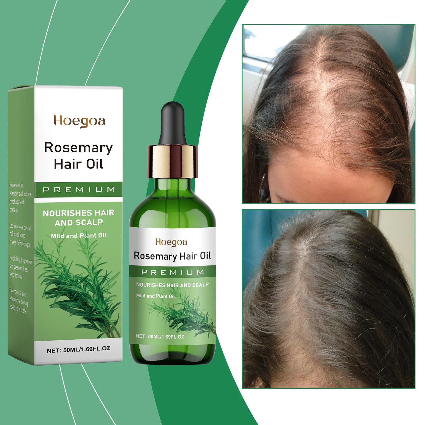 Rosemary Hair Essential Oil Scalp Hair Strengthening Oil Hair Thinning Treatment Nourishing Treatment Split Ends Dry All Types