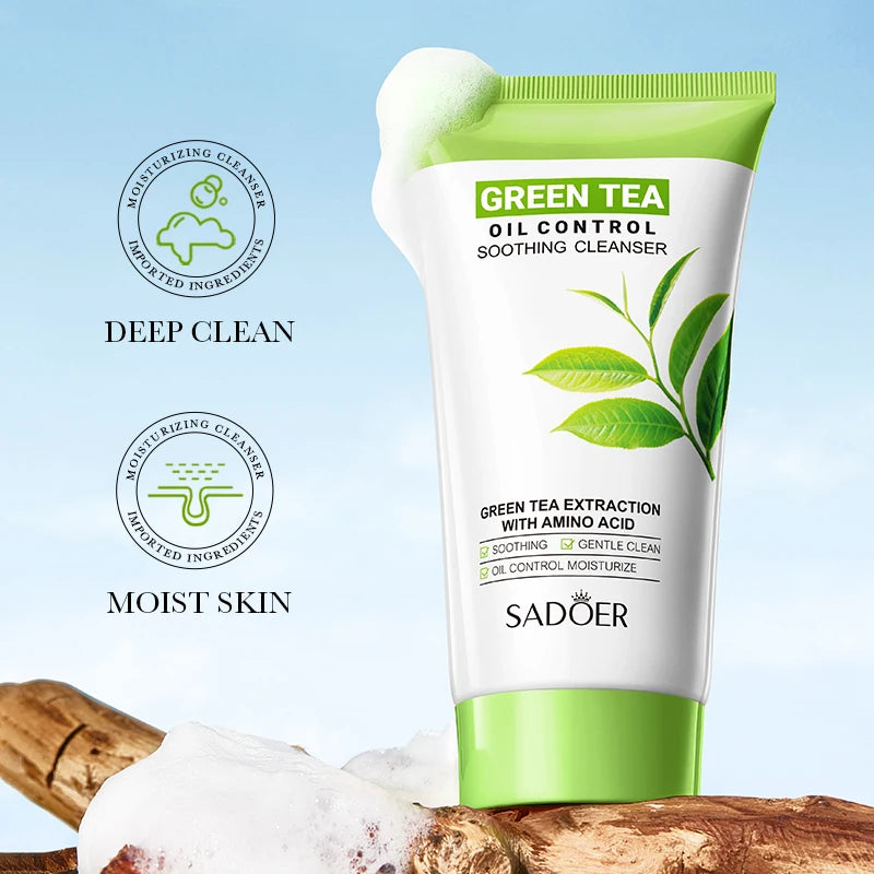 Moisturizing Facial Cleanser Perilla Essence Deep Cleaning Gentle Oil Control Acne Removal Shrink Pores Cleanser Face Skin Care