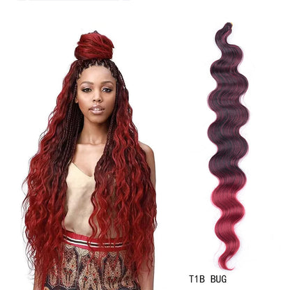 Long Deep Wave Braiding Hair 28 Inch Ocean Wave Crochet Hair Synthetic Deep Curly Crochet Hair Extensions For Black Women
