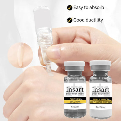 Anti-Aging Snail Essence Lyophilized Powder Set for Wrinkle Removal Hydrating Firming Skin Brighten Face Serum Korean Cosmetics