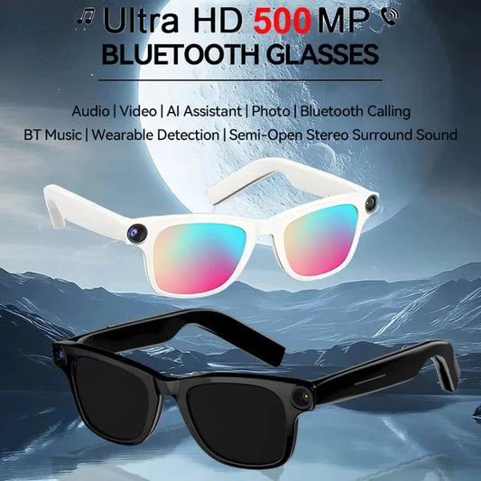 Smart Glasses with 500W Pixel Camera Photography Bluetooth Calling Music Playback Voice Control Head Mounted Sunglasses