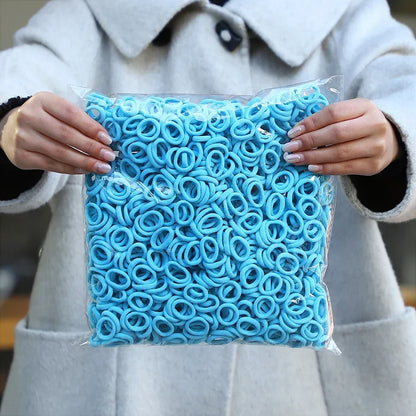 50Pcs/bag Colorful Basic Nylon Ealstic Hair Ties for Girls Ponytail Hold Scrunchie Rubber Band Kid Fashion Hair Accessories