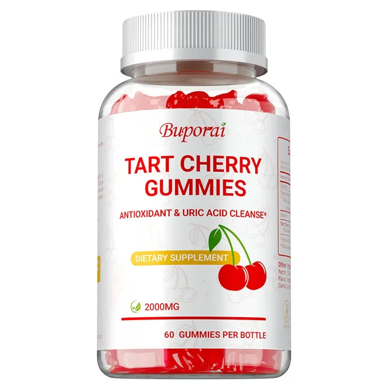 Tart Cherry Gummies - Promote Uric Acid Cleanse, Support Sleep & Joint Health Muscle Repair and Antioxidants