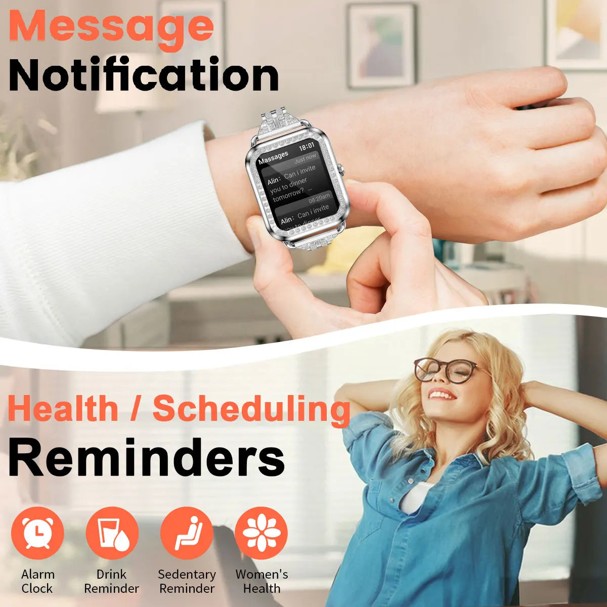 LIGE New Women Smart Watch Full Touch Screen Bluetooth Call Waterproof Watches Sport Fitness Tracker Smartwatch For Android iOS