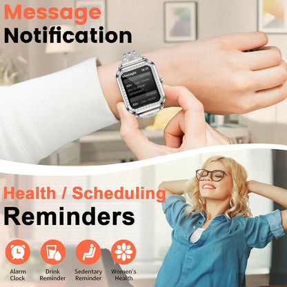 LIGE New Women Smart Watch Full Touch Screen Bluetooth Call Waterproof Watches Sport Fitness Tracker Smartwatch For Android iOS