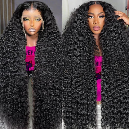 Deep Wave Frontal Wig 13x6 Hd Lace Loose Wave Wigs Brazilian Hair Natural Hairline Pre Plucked 40 Inch Lace Front Human Hair Wig