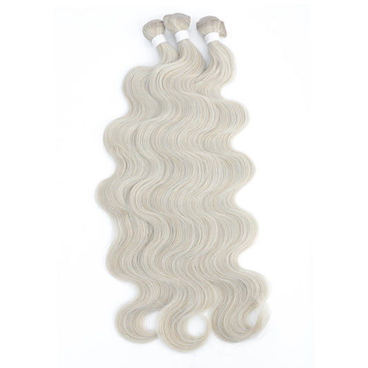 Gladys Body Wave Hair Bundles 26 Inch Soft Long Synthetic Body Wave Hair Weave White Grey  613 Blonde 100g Hair Extensions