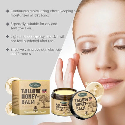 Whipped Beef Tallow Honey Balm Moisturizing Hydrating Face Cream Body Lotion Nourishing Balm Gentle Skin care for women