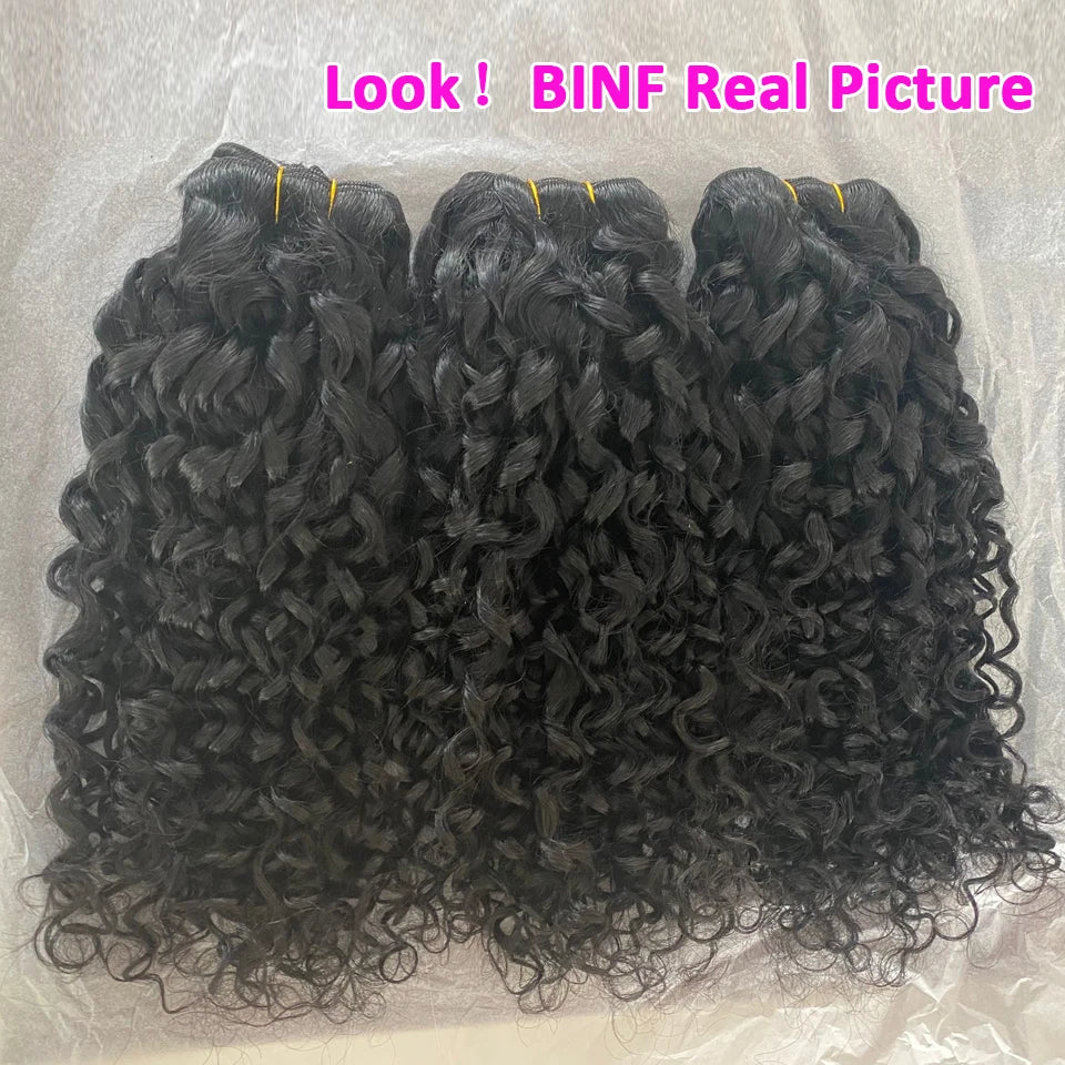 Mongolian Pixie Curly Human Hair Bundles Raw Vietnamese Unprocessed Burmese Hair Bundle Virgin 15A Double Drawn Weave Extensions