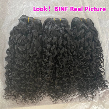 Mongolian Pixie Curly Human Hair Bundles Raw Vietnamese Unprocessed Burmese Hair Bundle Virgin 15A Double Drawn Weave Extensions