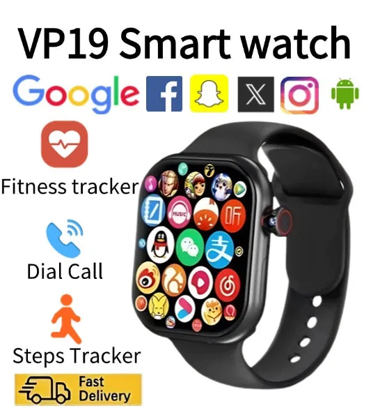 Premium VP19 Smartwatch Android IOS Supported 4G Full Network WiFi Independent SIM Card Rotating Camera GPS Google Play