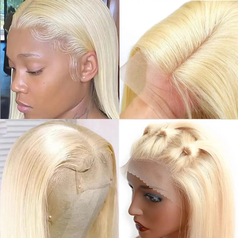 613 Blonde Short Bob Wig Transparent HD Lace Front Human Hair Wigs 13X4 Honey Blonde Burgundy 99J Colored Bob Lace Frontal Wig