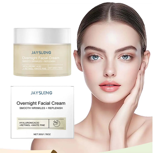 Pine Hydrating Face Night Cream Hyaluronic Acid Retinol Moisturizer Skincare Brightening Restore Tighten Overnight Facial Cream