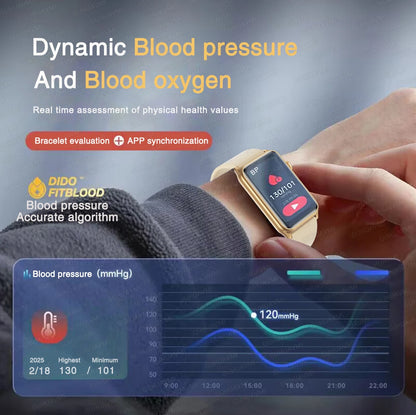 2025 New AI Medical Diagnosis Blood sugar Blood pressure Blood oxygen Smart Watch For Men Bluetooth Call LED Health Smart watch