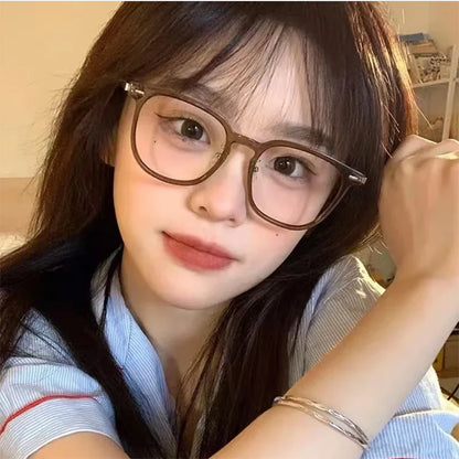 New Glasses Frame Camping Cycling Fishing Men Retro Glasses Frame Luxury Brand Design Tea Color Women Anti Blue Light Glasses