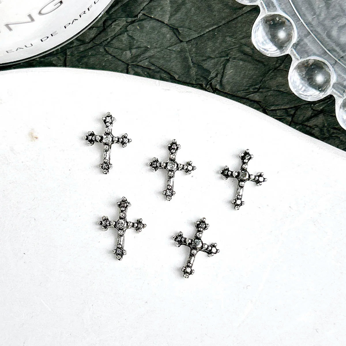 20PCS Multiple Style Classic Cross Alloy Nail Art Decorations 3D Minimalist Creative Cross Cool Style Nail Charms DIY Nail Parts