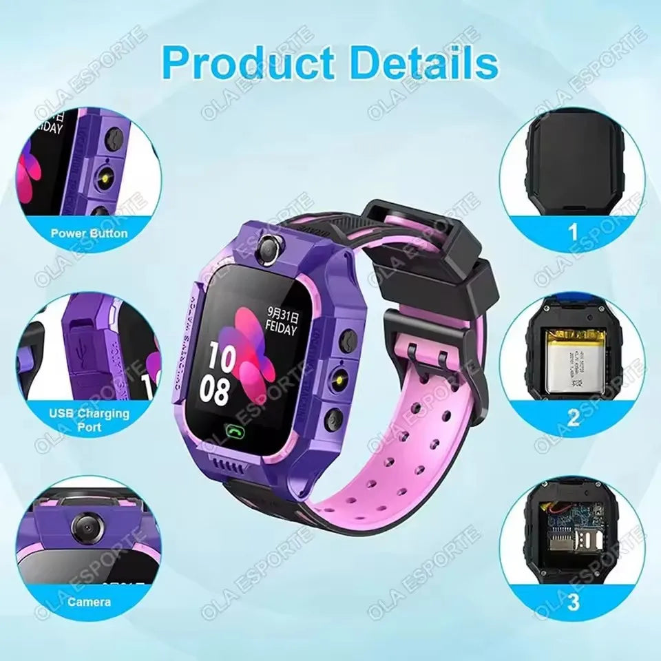 2025 New Kids Smart Watch SOS LBS Location Camera 2G Sim Card Call IP67 Waterproof GPS Location Child Smartwatch Boy Girl Gift