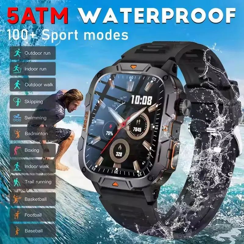 2025 New For Xiaomi Military Bluetooth Call Smart Watch Men 1.96" AMOLED Screen 5ATM Waterproof GPS Outdoor Sports Smartwatches
