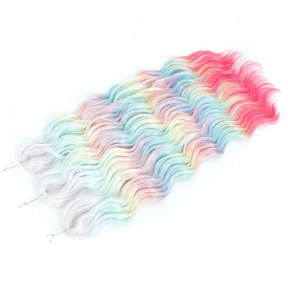 Anna 3Pcs 24Inches 300g Ombre Blond Loose Body Wave Twist Crochet Braids Sliver Rainbow 60# Synthetic Hair Wavy Extension Braids