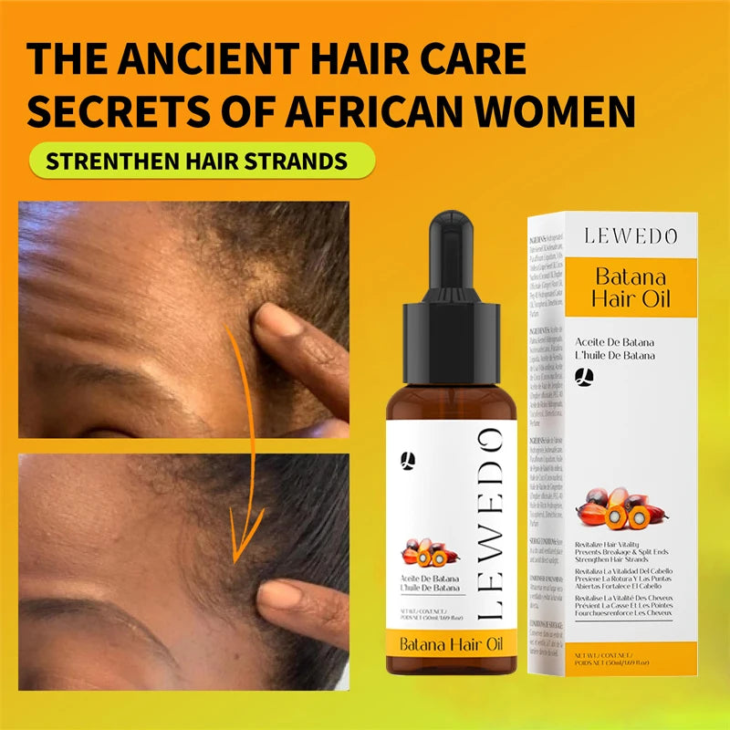 Lewedo Natural Batana Hair Growth Oil Set For Men Women Reduce Hair Loss Treatment Serum Nourish Scalp Anti-Breakage Hair Mask