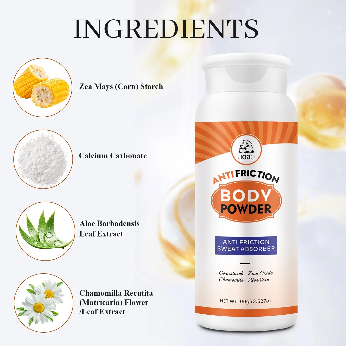 Women's Anti Scratch Body Powder - Contains Aloe Vera, Chamomile, No Talc Powder, Moisture Absorbing Natural Moisturizing Powder