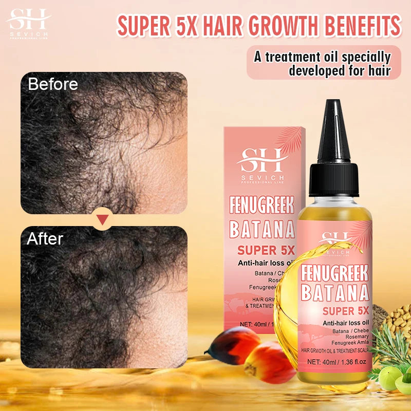Natural Hair Growth Oil 100% Natural African Fast Regrowth Thicken Oils for Prevent Hair Loss Increase Hair Thickness Scalp Hair