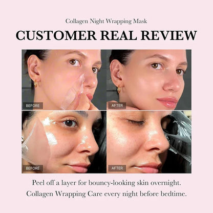 Korean Collagen Wrapping Peel Off Facial Mask Elasticity Hydration Reduces Sagging Dullness Hydrolyzed Collagen Skin Care