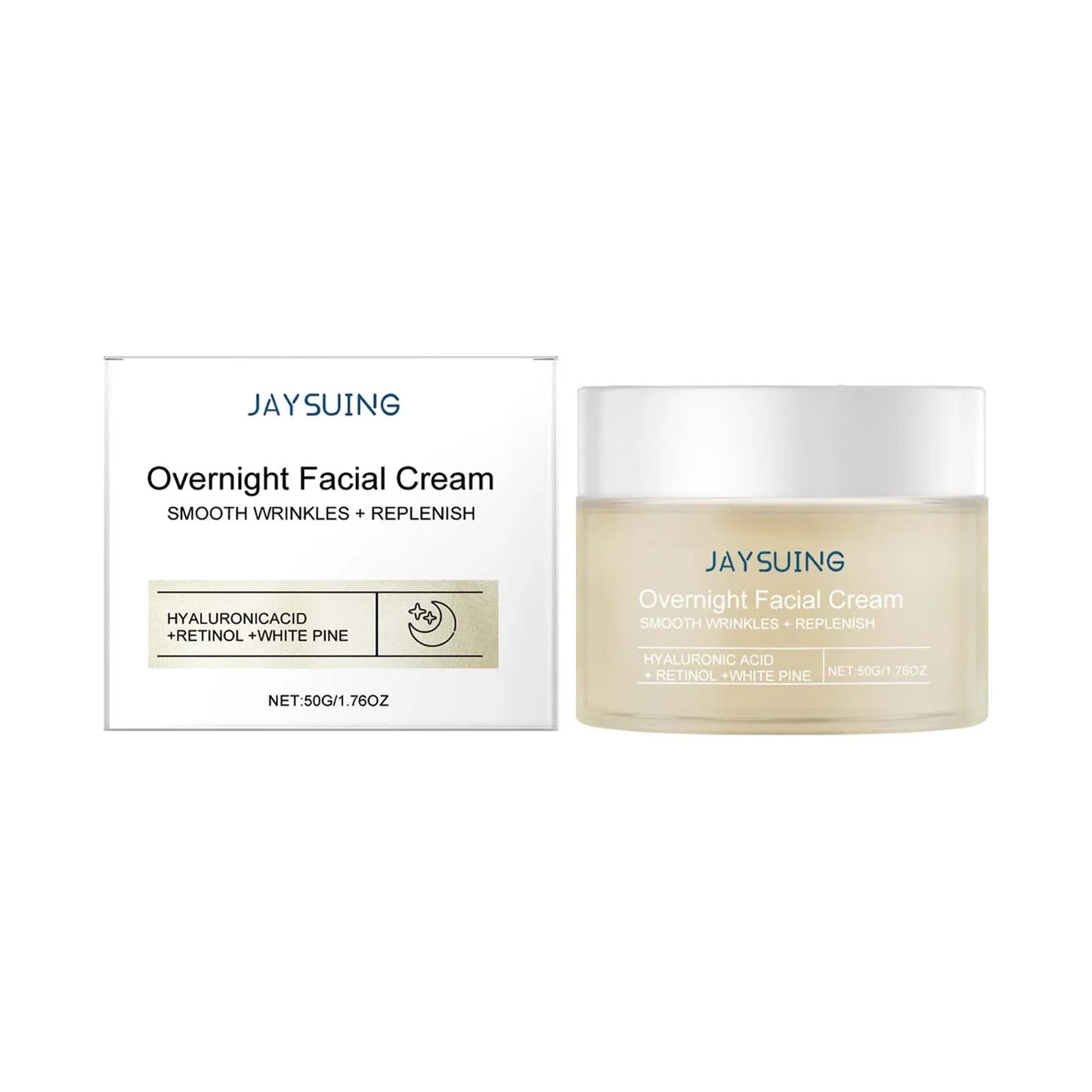 Pine Hydrating Face Night Cream Hyaluronic Acid Retinol Moisturizer Skincare Brightening Restore Tighten Overnight Facial Cream