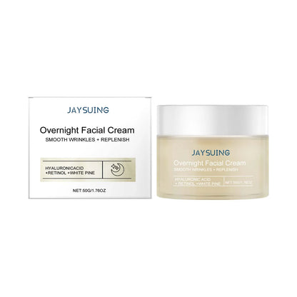 Pine Hydrating Face Night Cream Hyaluronic Acid Retinol Moisturizer Skincare Brightening Restore Tighten Overnight Facial Cream
