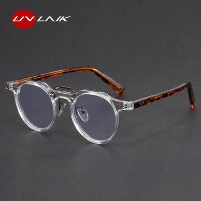 Imitation Acetate Round Glasses Frame Retro Japanese Myopia Optical Eyeglasses frame for Men Women Sturdy Metal inset Eyewear