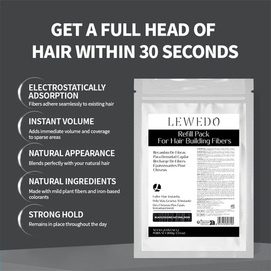 Hair Fiber 100g Keratin Hair Fiber Thickening powder Hair Building Fibers Powder Hair Loss Instant Regrowth Powder Refill Bag