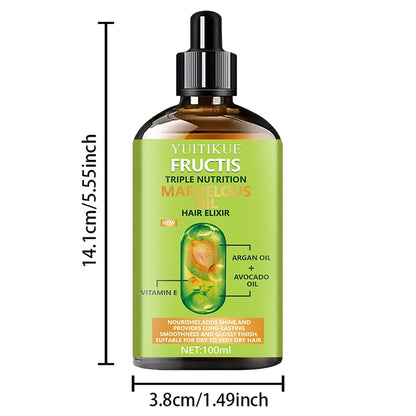 YUITIKEU Hair Oil enhances shine and provides long-lasting smoothness and gloss effect. Suitable for dry to very dry hair.