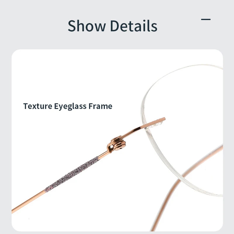 Xbora Ultra-light Titanium Men's And Women's Frameless Anti-blue Light Myopia Glasses Frame Prescription Optical Eyeglasses 6073