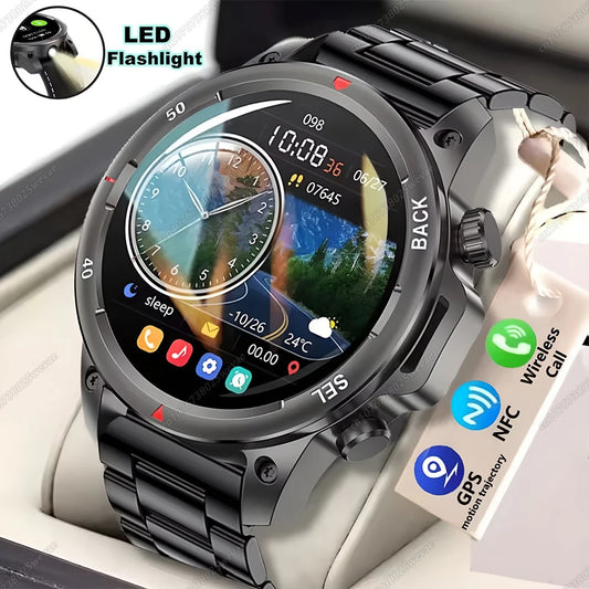 New GPS Sports Smart Watch Men 2025 AMOLED HD Screen Heart Rate NFC Watches Bluetooth Call Waterproof smartwatch For Android iOS