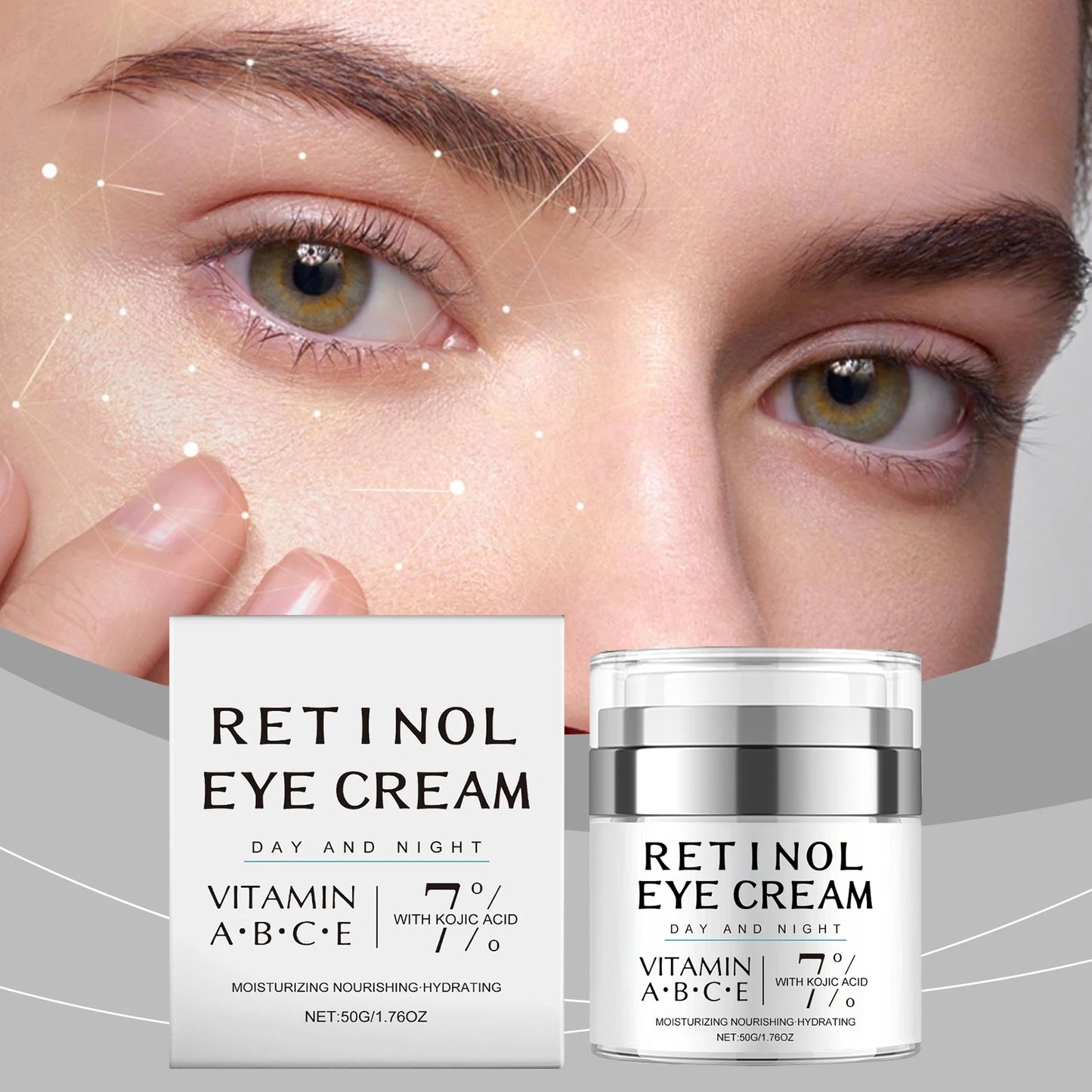 Retinol Eye Cream for Dark Circles Removal Against Aging Anti Wrinkle Remover Puffy Eyes Treatments Under-Eye Fat Removal Cream