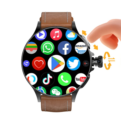 HOT GT200 Smart Watch 4G Android 10.0 System GPS WIFI SIM Card 1.95'' AMOLED Screen Rotating camera Touch encoder Smartwatch Men