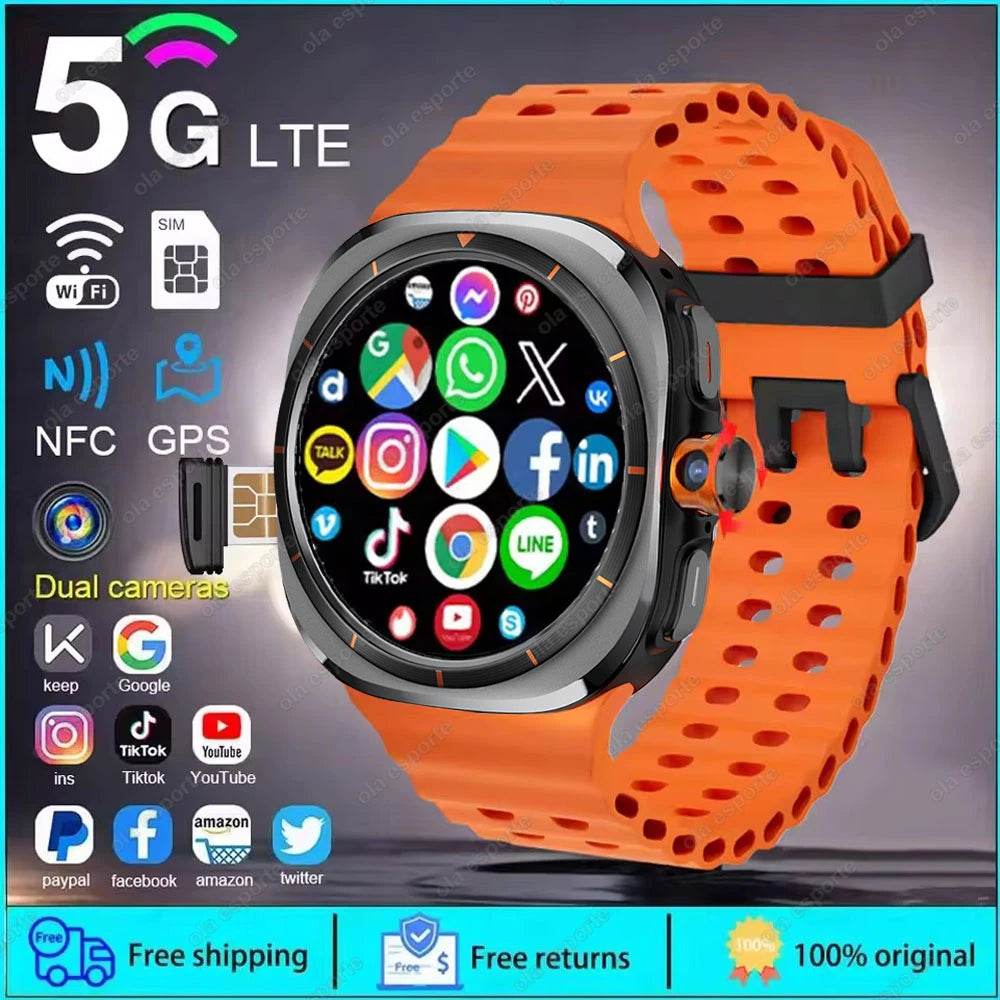 2025 New Smart Watch 8 Ultra GPS Compass NFC Function AMOLED HD Screen Bluetooth Call 5G SIM Card Sports Smartwatch Android IOS