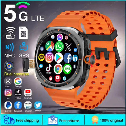 2025 New Smart Watch 8 Ultra GPS Compass NFC Function AMOLED HD Screen Bluetooth Call 5G SIM Card Sports Smartwatch Android IOS