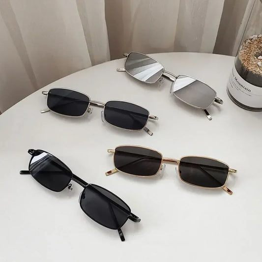 New Fashion Small Rectangle Sunglasses Men Women Vintage Square Driving Sun Glasses Luxury Brand Metal Frame Eyewear 선글라스